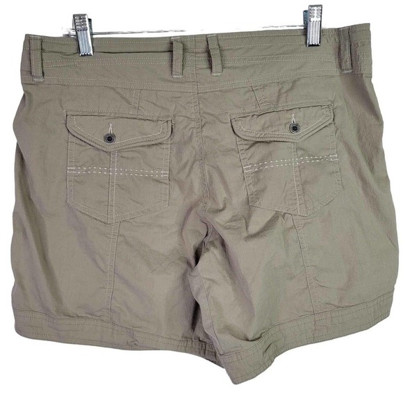 Kuhl Shorts Womens Size 12 Khaki Outdoors Hiking Cotton Nylon Stretch Drawstring - Picture 3 of 11